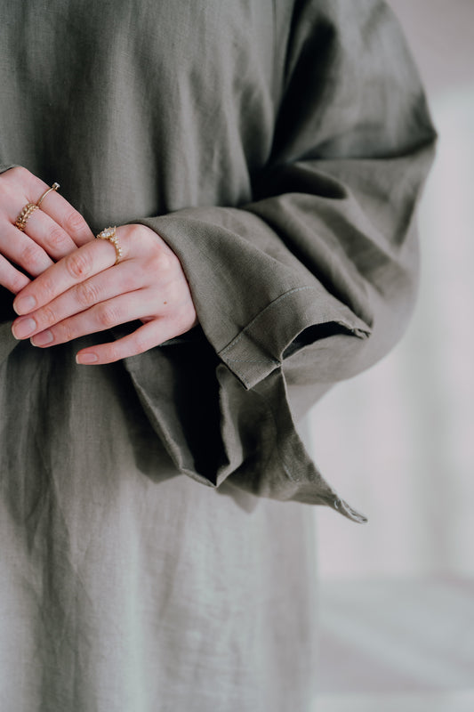 Abaya met Omslagmouwen - Groen - Khayla Modestique