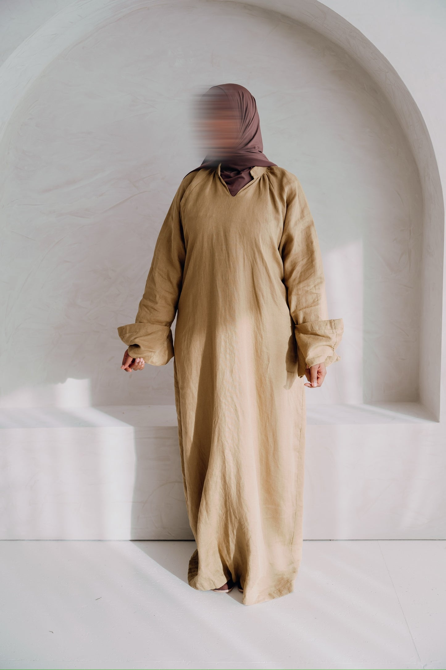 Abaya met Omslagmouwen - Lichtbruin - Khayla Modestique